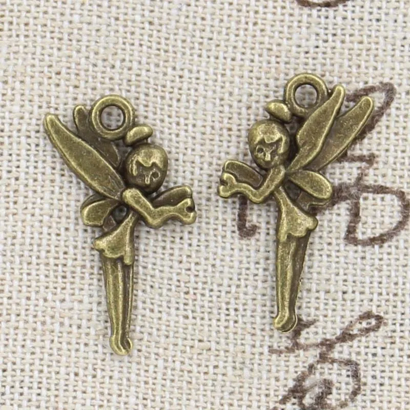 10pcs Antique Silver Fairy Charm 25x15mm..