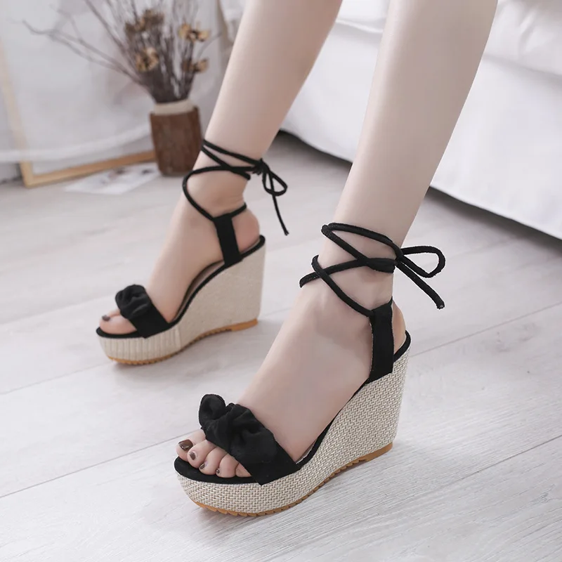 

Women's Summer Platform Sandals Women's Bow Waterproof High Heel Wedges Women's Sexy Wedge Sandals