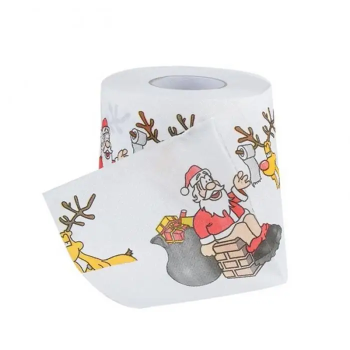 Санта Клаус С Рождеством Туалетная рулонная бумага стол Гостиная ткань для ванной KM88