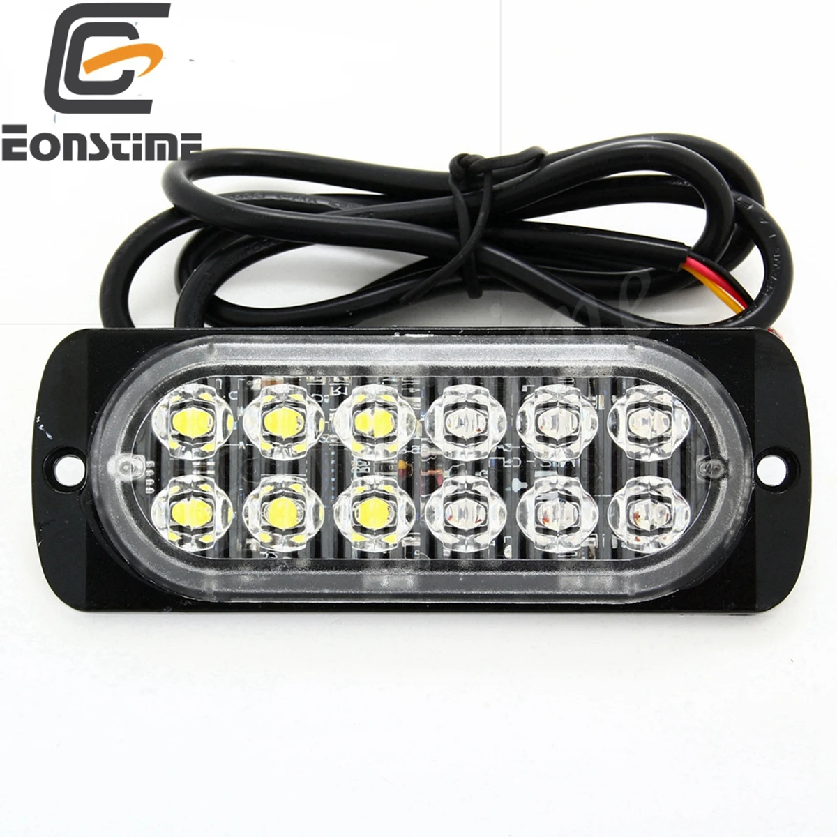 Eonstime 1шт 12W Водонепроницаемые фары 12V / 24V 12LED фары для автомобильного грузовика пикапа, можно использовать при аварийной ситуации Strobe Light Предупреждающий мигающий свет, красный синий янтарный