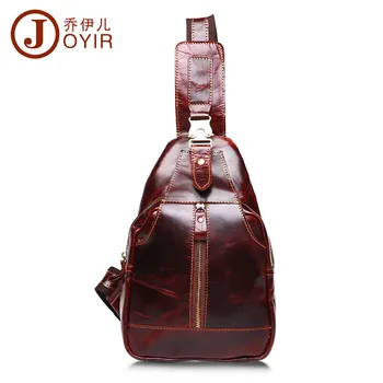 

JOYIR 2017 100% Genuine Leather Chest Pack cowhide Men Crossbody chest bag small bag for male men shoulder bag belt man bag 8101