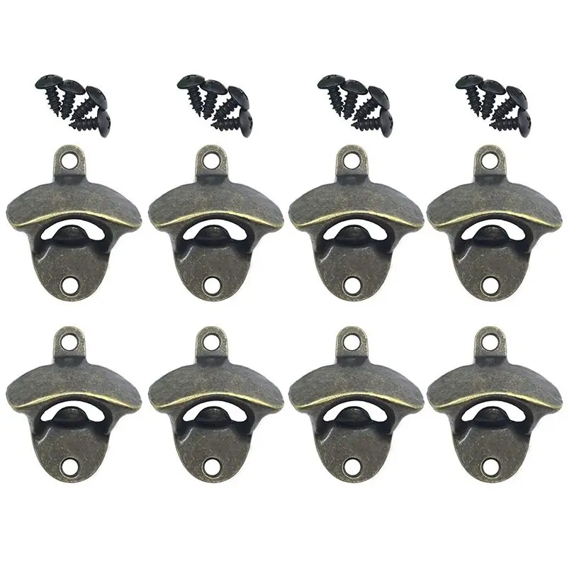 

Wall Mount Bottle Opener, 8 PACK Vintage Style Beer Bottle Opener (Bronze Color)