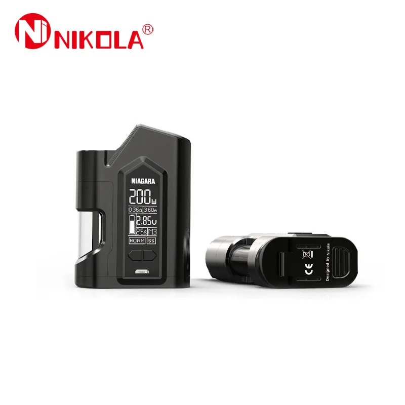 Оригинальный Nikola Ниагара Vape Mod электронные сигареты Squonk 200 Вт Squonker поле Двойной аккумулятор испаритель 18650 VS Joyetech