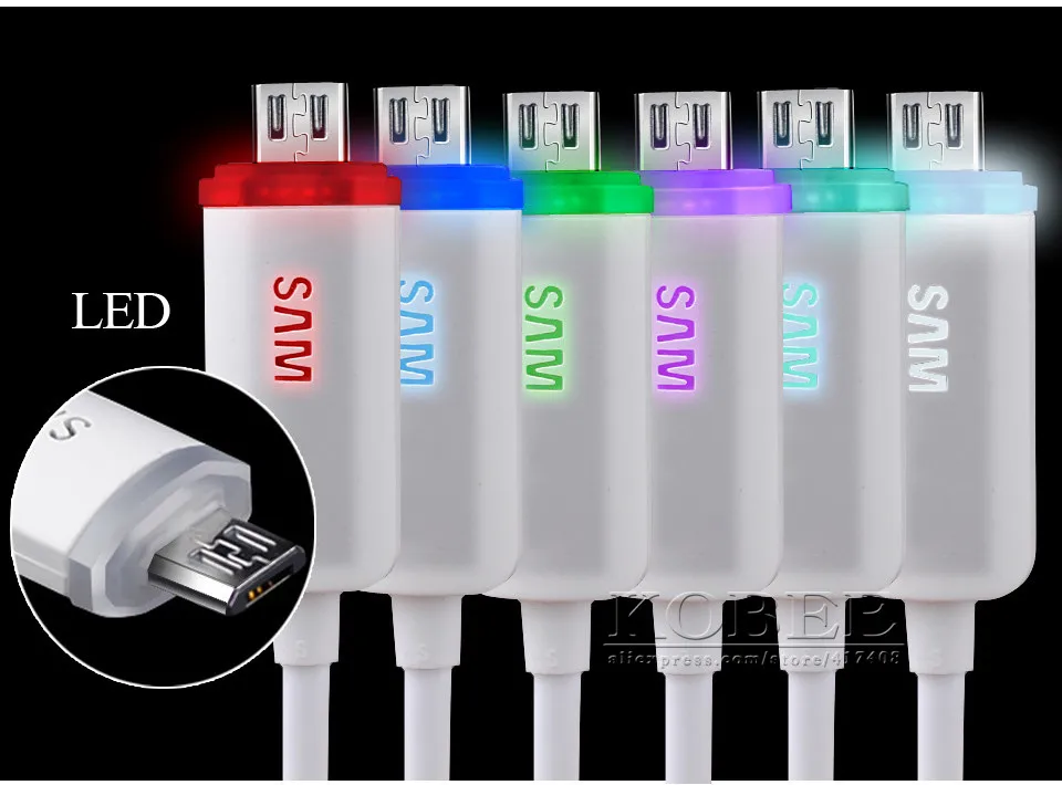 Led micro usb cable for samsung mobile phone (3)
