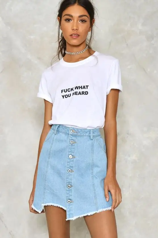 

what you heard t shirt women fashion harajuku shirt aesthetic grunge art tops Personality ladies gift tees babygirl tees shirt