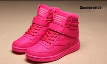 New 2016 spring autumn ankle boots heels shoes women casual shoes height increased high top shoes for adults EUR SIZE 35-40