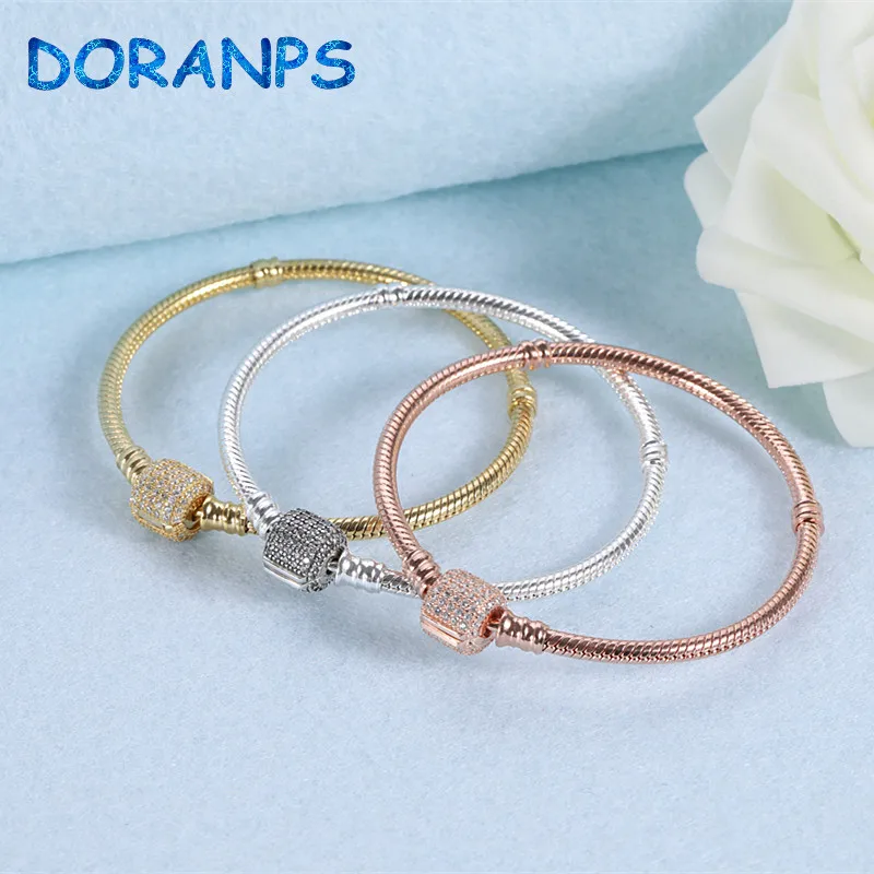 

NEW 100% Silver snake chain 925 bead charms for bracelet pandoras bangle for Women Jewelry Making,1pz