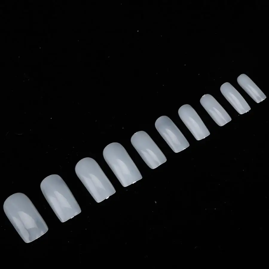 Поддельные ногти 3 цвета 500 шт Пластиковые поддельные накладные ногти искусственные ногти для УФ гель практики накладные ногти с клеем