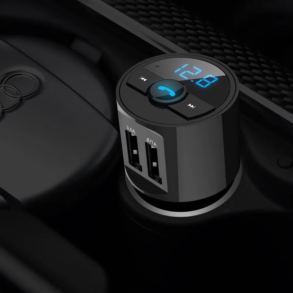 

Wireless LCD Dual USB Phone Charger Bluetooth Charger Radio Car Accessories Support U Disk FM Transmitter MP3 Audio Player