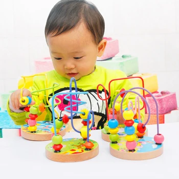 

Best Sale Children's Colorful Toys Baby Learning Educational Toy Beads String Of Beads Game Mini Beads Around Animal Chassis