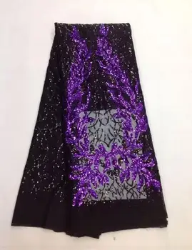 

Wholesale 2017 Latest African French Net Lace Fabric with sequins 5y.High Quality African Tulle Lace Fabric For Wedding JL60GFG2