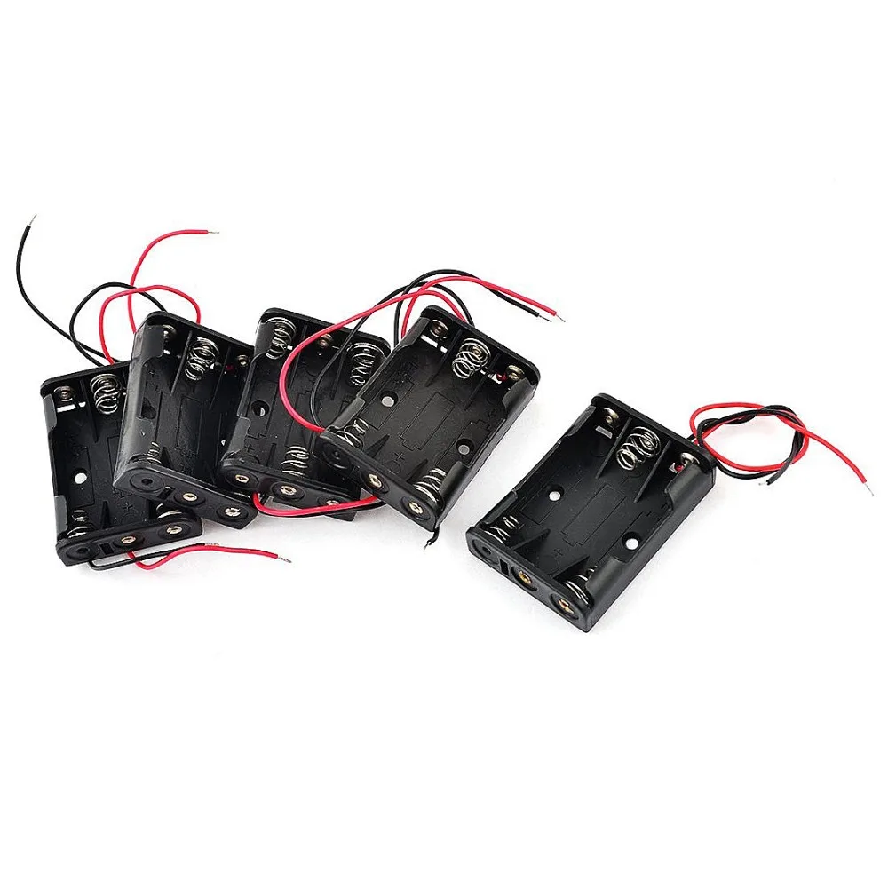 3 слота AAA проводной держатель батареи Коробка 4 5 V DC DIY перезаряжаемая батарея