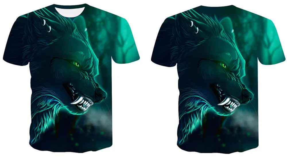 2018 новейший Волк 3D принт животные крутая забавная футболка мужская с коротким рукавом летние топы Футболка Мужская модная футболка male4XL