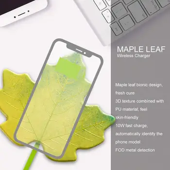 

Maple Leaf Wireless Charger For IPhone X Xs MAX XR 7.5W Fast Wireless Charging For Smartphones USB Phone Charger Pad