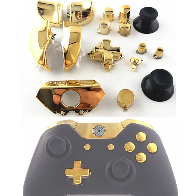 Cheap For Xbox One XboxONE Replacement Part Full Set Chrome ABXY Dpad Triggers Buttons R1L1 1 R2L2 Kits Controller Mod Kit 16pcs/Set 