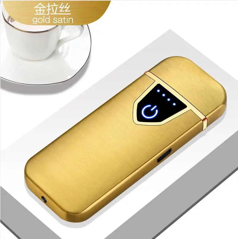 5 USB Charging Lighter Touch Sensing Windproof Electronic Ultra-Thin Electric Heating Wire Cigarette Lighter Environmental Protect - Цвет: 5