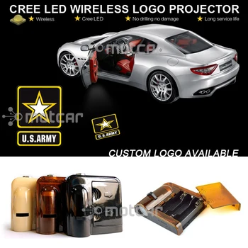 

1pair Car Door Welcome Light Wireless Battery Projector Laser US ARMY GOBO Logo Light 1pair