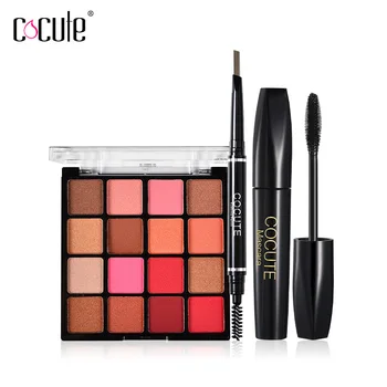 

Beauty Makeup Tool Set 3Pcs Must Have Black Thick Volume Mascara Eyebrow Pen and Eyeshadow Palette for Gift