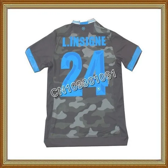 L.INSIGNE #24 Napoli Third Navy Soccer Jersey 13/14 Thailand Quality Shirt+free Shipping | Спорт и развлечения