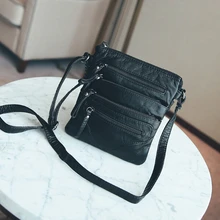 Модная женская маленькая сумочка из мягкой кожи, Повседневная мини-сумка через плечо, женская сумка черного цвета diu588r