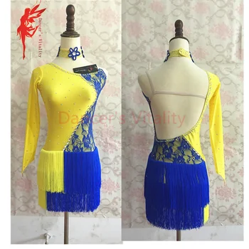 

New Adult Child Latin dance costume senior spandex tassel latin dance dress for women/child latin dance dresses S-4XL