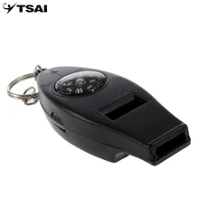 Черный мини-инструмент для выживания свисток термометра компас 4в1