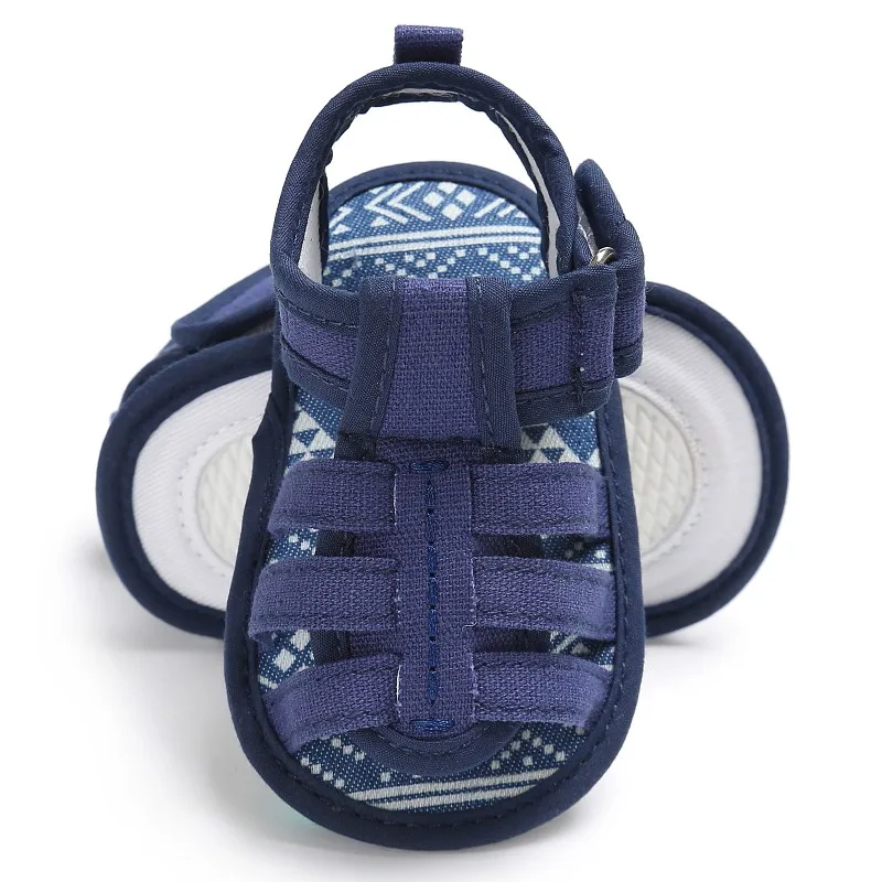 Г. летняя повседневная обувь для малышей мужские мягкие сандалии с тканевым верхом детские сандалии с закрытым носком для мальчиков - Цвет: Синий