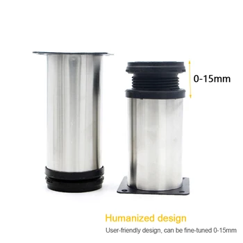 

5CM-20CM Stainless Steel Furniture Leg Adjustable Cabinet Foot Round Tube Cover Thickened Reinforcement Cabinet Foot