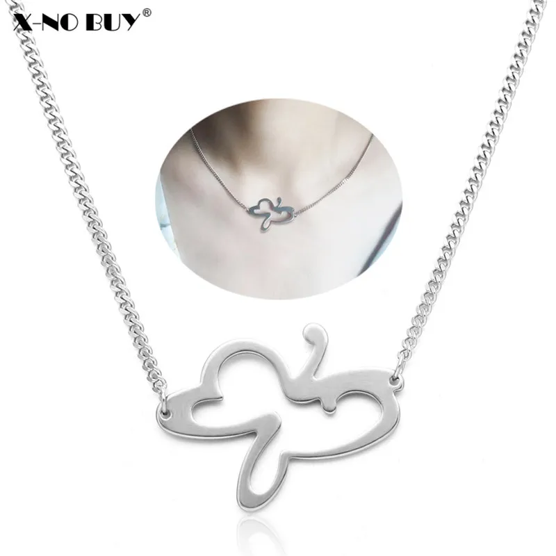 

New Silver Color 316L Stainless Steel Butterfly Pendant&Necklace For Women Animals Shape Dangles Necklaces Jewelry Female Choker