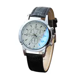Часы Для мужчин Роскошные модные брендовые кожаный ремешок Пояс Спорт аналоговые кварцевые часы Для мужчин наручные часы Для мужчин часы