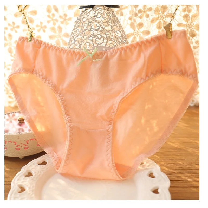 

new arrived teenage girl underwear 6pc/bag cotton candy solid briefs young girls panties lovely pant Sales direct