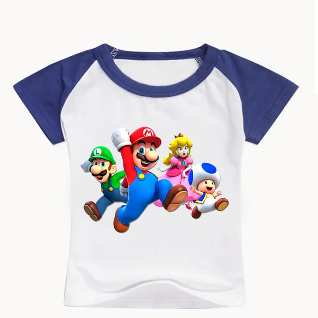 2 16 Latest Classic Games Super Mario T Shirt Kids Mario Bross Cartoon