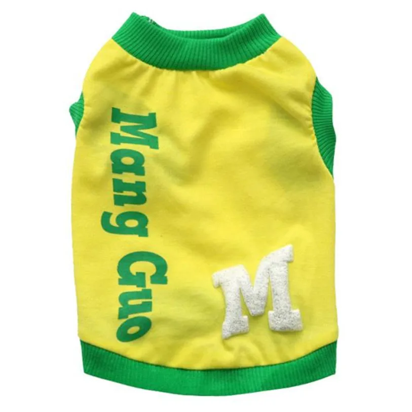 

XS-L Pet Dog Vest Mango Foam Letter T-Shirt Spring/Autumn Dog Shirt Pet Clothes For Dogs Cats Puppy Dog Clothes Wholesale 30JA16
