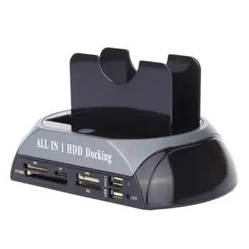 2.5 inch 3.5 Sata/Ide Hdd Case 2-Dock Dual Bay Hard Drive Docking Station E-Sata Card Reader Hub Usb Enclosure Hdd Enclosure