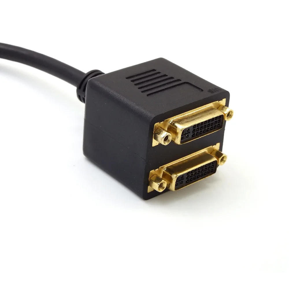 Кабель переходник с HDMI на 2 двойных DVI 30 см кабель штырь телефон (24 + 5) гнездо x