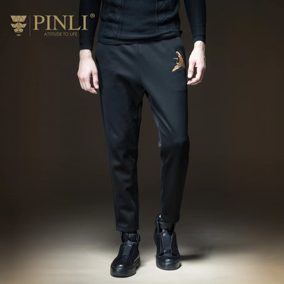

Tactical Pants Jogger Men Pinli New Autumn Men's Style Wear, Embroidered, Velvet, Thickening, Small Feet, Trousers, B173617354