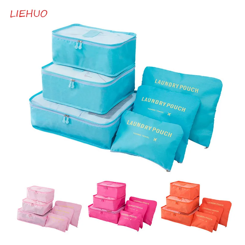 

Weekend package 6PCS/Set Oxford Cloth Packing Cube Travel Bag Set Large Capacity Of Unisex sports bag Luggage bags Organizer 30