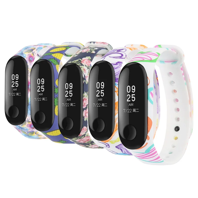 

1pc Printing Bracelets for Xiaomi MI Band 4 3 Smart Bracelet Replace Silicone Wrist Strap Wriststrap Smart Bracelet Accessories