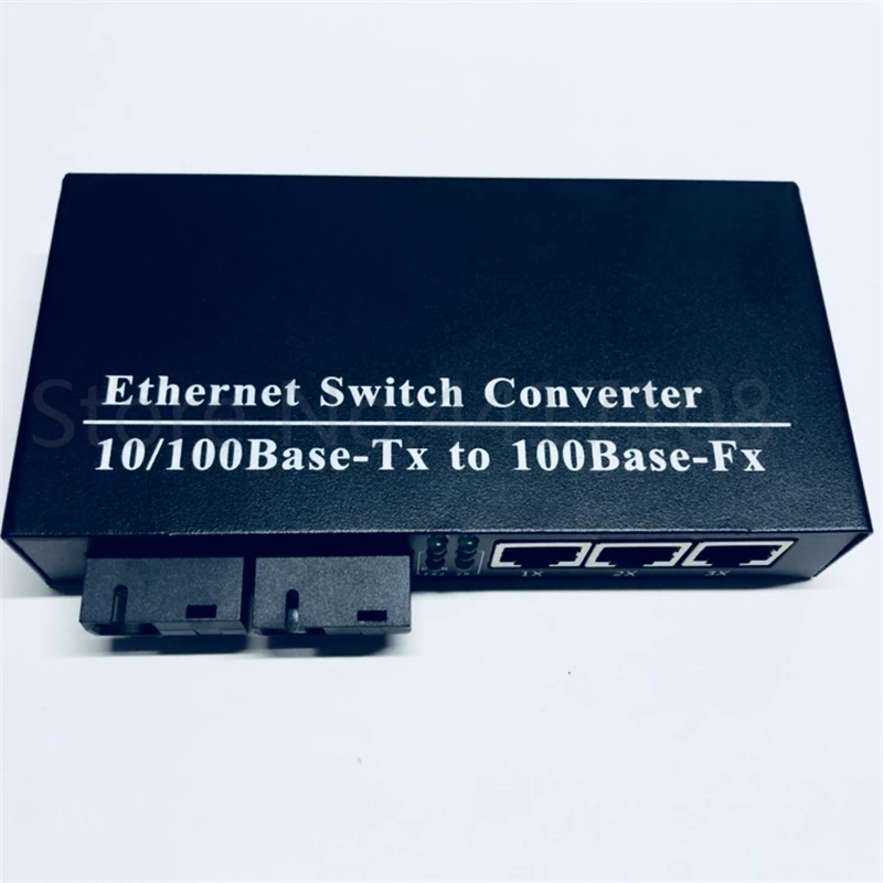 

10/100M Fast Ethernet switch Converter 25KM Ethernet Fiber Optical Media Converter Single Mode 3 RJ45 and 2 SC fiber