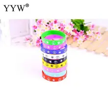 2 шт. смешивания Мода силиконового каучука Гибкая запястье манжета спортивный браслет