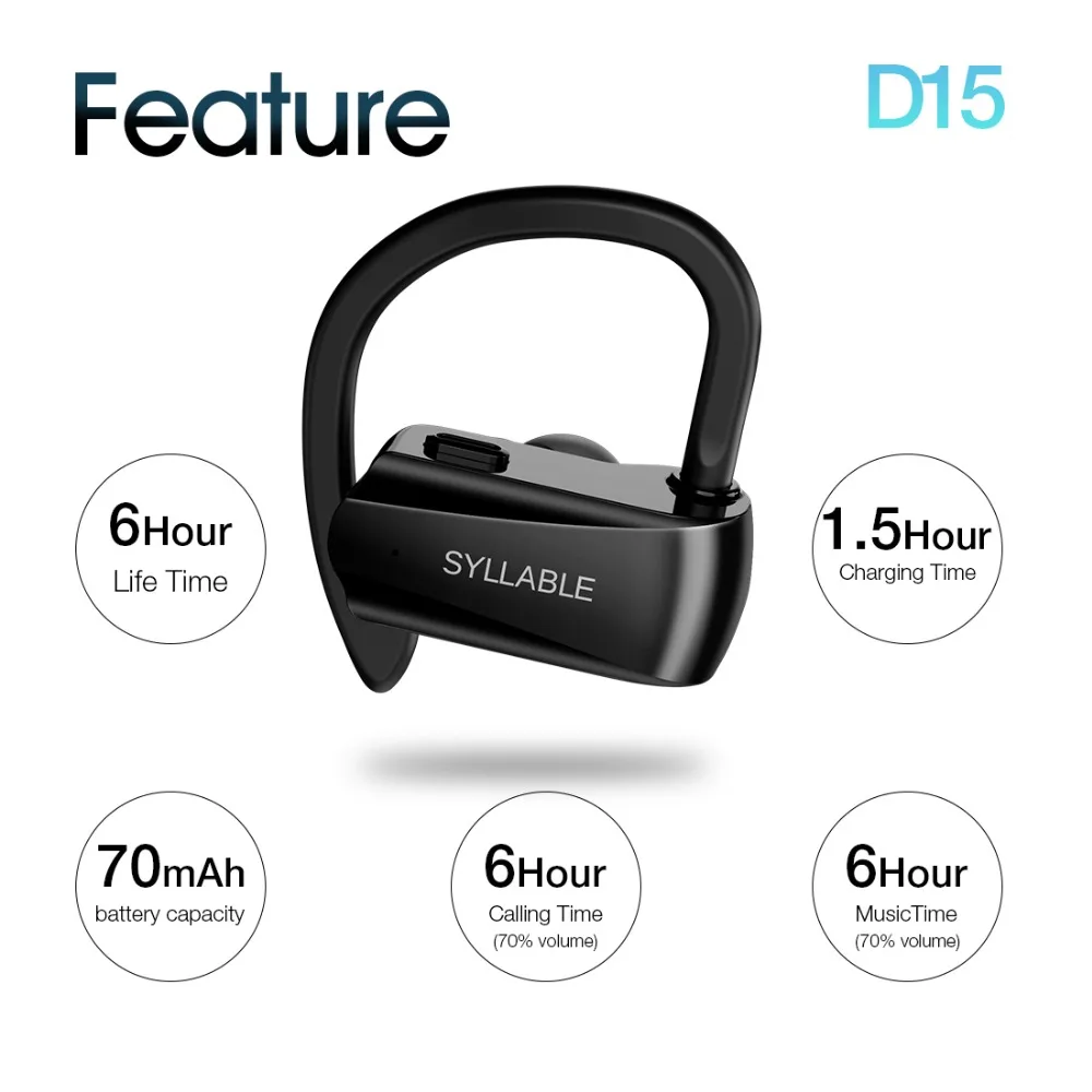 Слог D15 TWS Bluetooth наушники настоящие беспроводные стерео водонепроницаемый