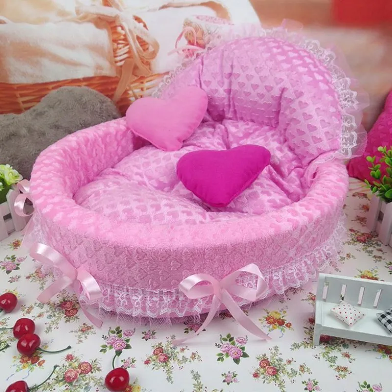 Роскошный питомник Милая принцесса домик для собак мягкая и удобная кровать для собак и кошек теплое гнездо для домашних животных Цвет Розовый Синий - Цвет: Розовый