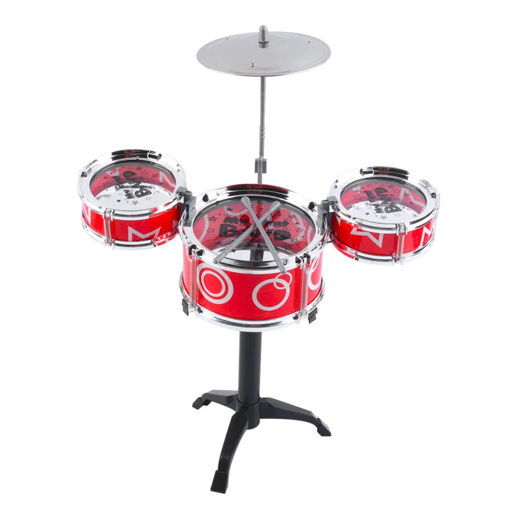 OCDAY Mini Baby Infant Jazz Drum Rock набор игрушек музыкальный инструмент обучающая игрушка Дети Раннее Обучение Музыкальный барабан игрушка красный и синий