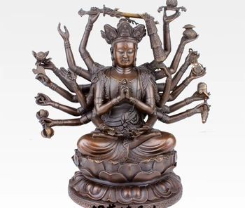

11'' China Tibet Thousand Hands Kwan-yin Avalokitesvara Buddha Bronze Statue