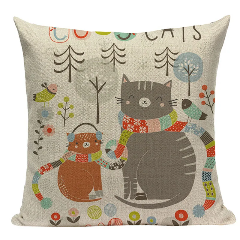 وسادة حيوان أليف يغطي الغزلان الحصان أرنب الزخرفية القطن الكتان غطاء مسند كنبة مربّع المنزل كنبة مكتب ديكور فوندا Cojin