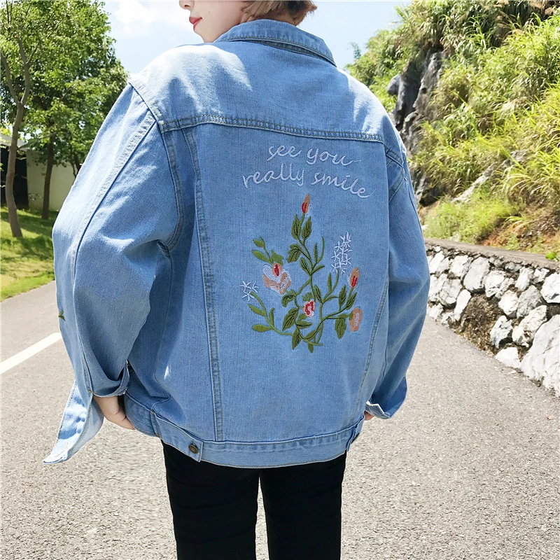 

Coat Woman Easy Student Korean Bf Joker Short Fund Spring And Autumn 2019 New Pattern Original Old Embroidery Cowboy Jacket