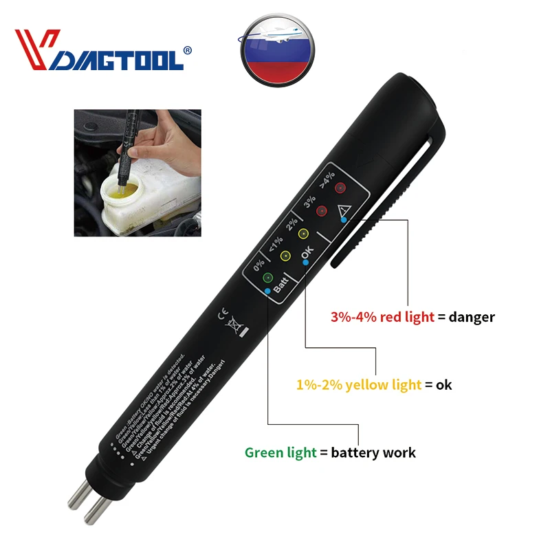 2018 Brake Fluid Liquid Tester Pen With 5 LED Car Auto Vehicle Tools