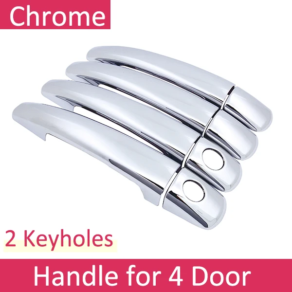 Для peugeot партнер 2008~ хромированные дверные ручки крышки наклейки на автомобиль отделка комплект 2009 2010 2011 2012 - Название цвета: Handle 2 Keyholes