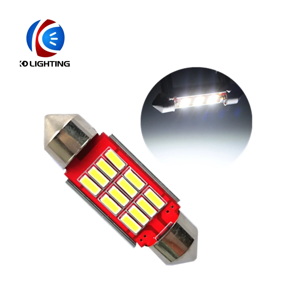 KD 100 шт. Автомобильные светодиодные лампы FT Festoon 3014 12SMD Canbus для чтения