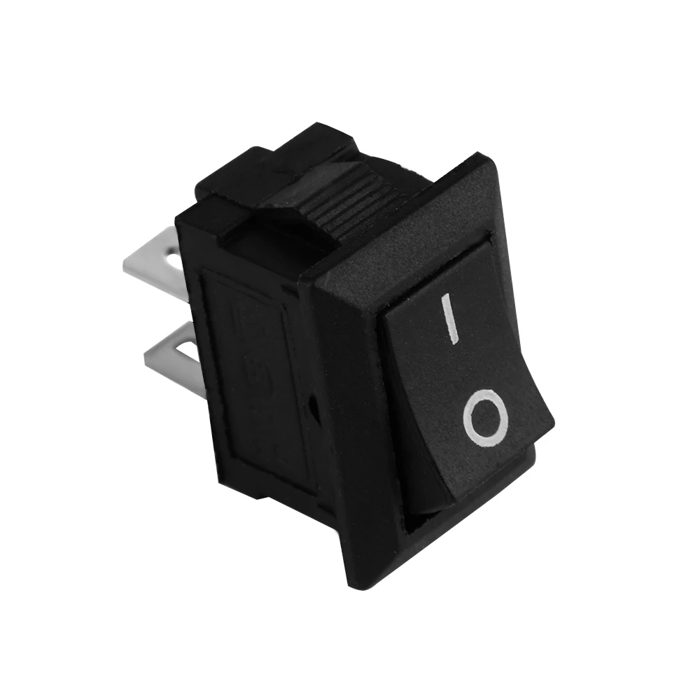 DAYFULI 10Pcs 15*10mm Push Button Switch 10x15mm SPST 2Pin 3A/250V 6A/125V KCD11 Snap-in On/Off Boat Rocker Switch Black